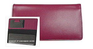 Red Leather Checkbook Cover