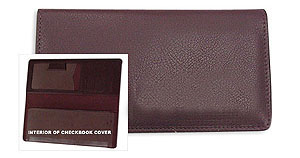 Burgundy Leather Checkbook Cover