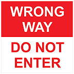 Wrong Way Do Not Enter Square 11" Decal