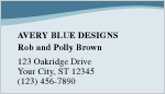 Blue Avery Business Cards
