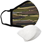 Olive Brush Strokes - Standard Face Mask with Filters