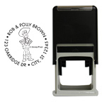 Woody Round Stamp