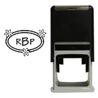 3 Flowers Monogram Round Stamp