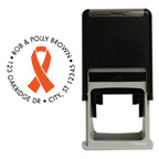 Orange Ribbon Awareness Round Stamp