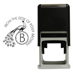 Peacock Monogram Round Stamp
