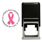 Pink Ribbon Awareness Round Stamp