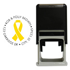 Yellow Ribbon Awareness Round Stamp