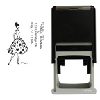 Fashion Floral Girl Square Stamp