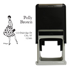 Fashion Polka Dot Girl Square Stamp
